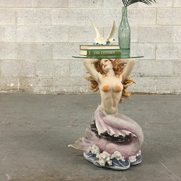 LOCAL PICKUP ONLY ————— Vintage Mermaid End Table 
