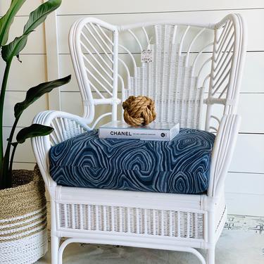 Restored & Reupholstered Rattan Chair 