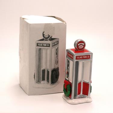 vintage Department 56 snow village phone booth/new in box 