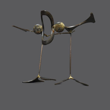 1973 Pieces of Change Metal Bird Sculpture Welded Vintage Art Brass MCM Mid Century Modern MOD Decor 