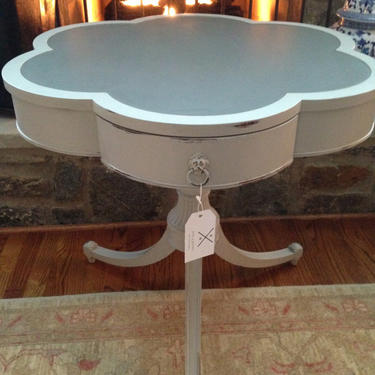 Vintage Scalloped/Clover shaped occasional table, Painted Grey Flannel, LOCAL Pick Up ONLY, Alexandria, VA 