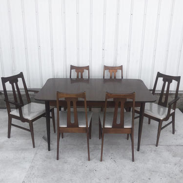 Mid-Century Modern Dining Set with Eight Chairs 