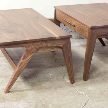 Mid-Century Modern Coffee Table | Handmade Walnut Table 