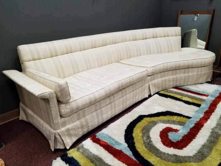 Mid-Century Modern open arm curved sofa