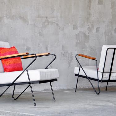 Iron Modernist Lounge Chairs 