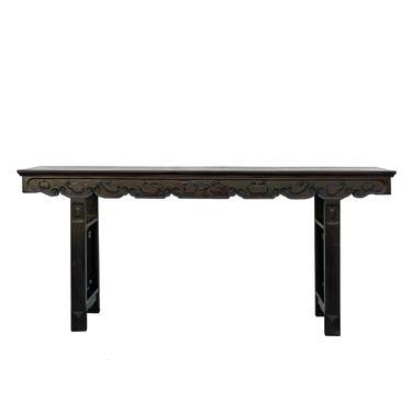Chinese Vintage Long Brown Rosewood Ru Yi Carving Altar Console Table cs6005E 