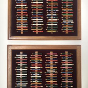 Framed Vintage Golf Pencil Collection Display (Set of 2) 