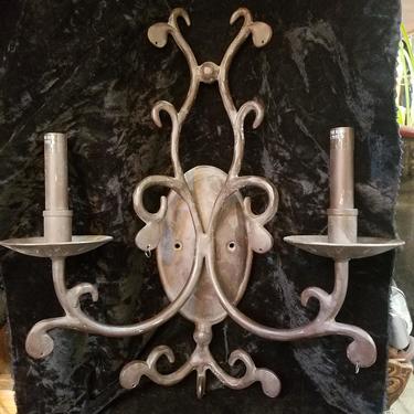 Wrought Iron 2 Lite Sconce