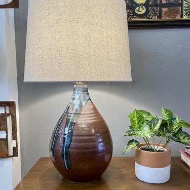 Mid Century Glazed Stoneware Table Lamp