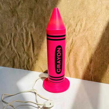 Vintage Hot Pink Crayon Lamp