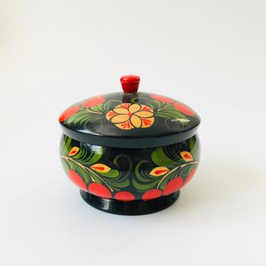 Vintage Floral Lacquered Box 