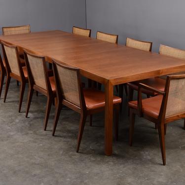 Grand Edward Wormley Dining Set 10 Chairs and Parsons Table by Dunbar by MadsenModern
