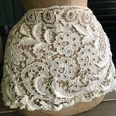 Edwardian Lace Dress Panel, Bridal Dress, Wedding Gown, Oyster Cream Embroidered Lace, Period Sewing Restoration Project 
