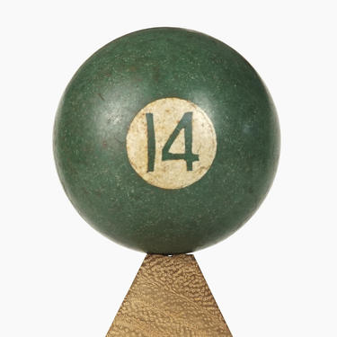 No. 14 Billiard Ball 1 7/8&amp;quot; Vintage Fourteen XIV Green Pool Ball 