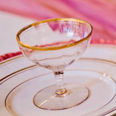 Gold Rimmed French Champagne Coupes - Set of 4 