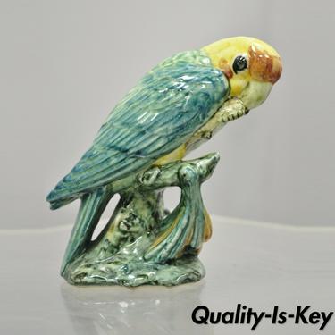 Stangl Art Pottery Bird Paroquet Parrot Parakeet 5.5" Figurine Green Yellow