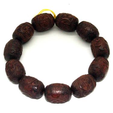Reddish Brown Zitan Wood Beads Hand Rosary Praying Bracelet ws218E 
