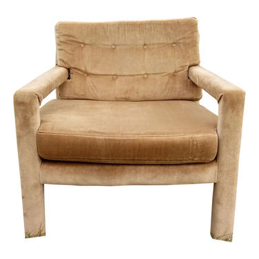VINTAGE Mid Century Velvet Arm Chair 