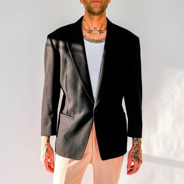 Vintage 80s Claude Montana Black Single Button Boxy Fit Blazer | Made in Italy | 100% Wool | Avant Garde, Streetwear | 1980s Designer Jacket 