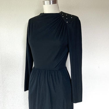 1970s Black disco dress with rhinestones 