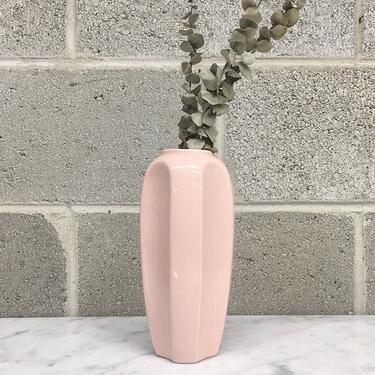 Vintage Vase Retro 1980s Contemporary + Ceramic + Baby Pink + Small + Oval + Pottery + Flower or Plant Display + Home Decor 