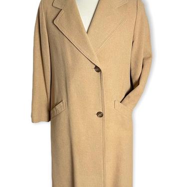 Vintage 1970s Women's NORDSTROM Camel Hair Overcoat ~ size S to M ~ Fleurette of California ~ Jacket / Trench Coat / Swing ~ Made in USA 