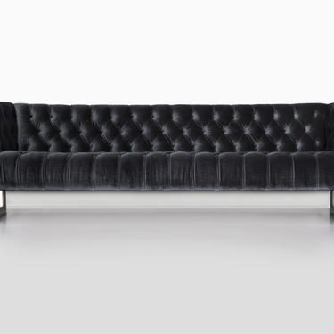 Milo Baughman Tufted Cantilever Sofa 