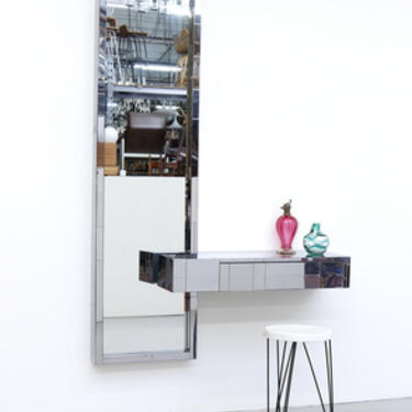 Paul Evans Cityscape Mirror with Floating Console for Directional