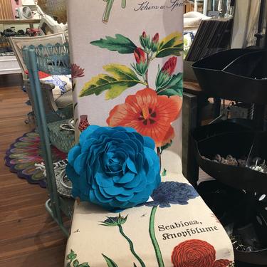 New bold Linen printed flower chair.
