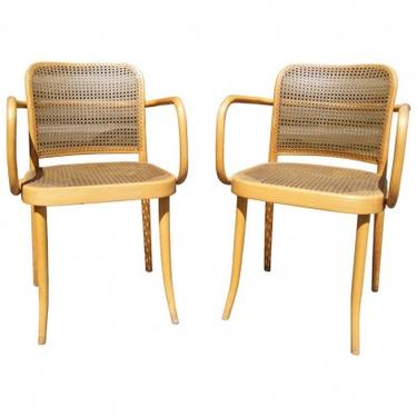 Pair of Vintage Bentwood Armchairs by Joseph Hoffmann for Stendig