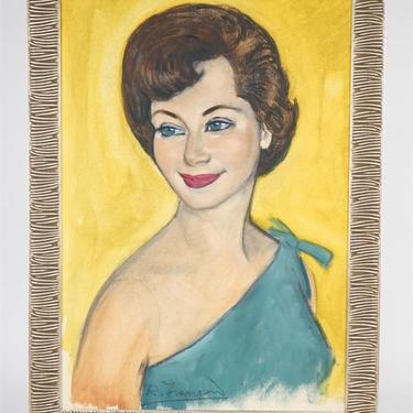Framed Portrait of a Woman on Board Circa 1960s