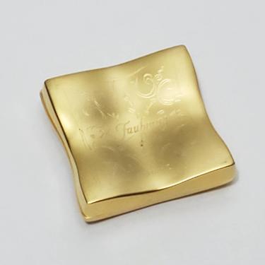 Vintage Rare 24 Faubourg, by Hermès Paris Solid Perfume Compact Necklace Pendant Persume Bottle Gold Tone 