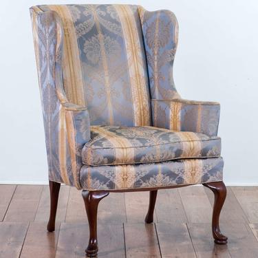 Hickory Queen Anne Wingback Armchair W Cabriole Legs