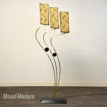 Majestic Mid Century Brass Floor Lamp 