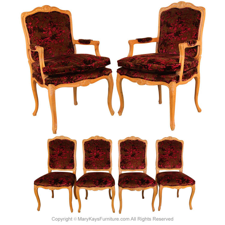 Louis XV Style French Provincial Century Furniture Dining Chairs 
