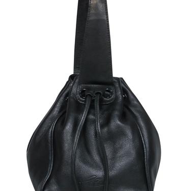 Pierre Balmain - Black Leather Mini Drawstring Bucket Handbag
