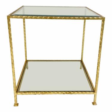 Ave Home Modern Gold Metal and Glass Chloe End Table