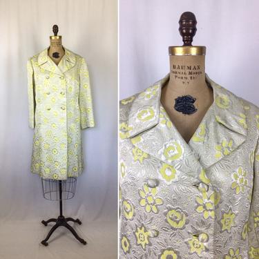 Vintage 60s coat | Vintage floral brocade double breast coat | 1960s Dorothy Lee spring coat 