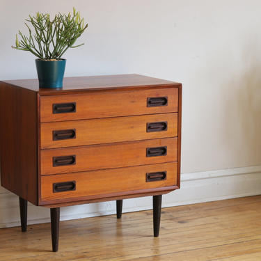 Mid Century Danish Modern Chest with Rosewood Handles 