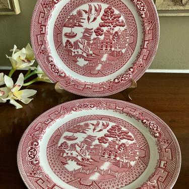 Woods Ware Pink Willow Plates 