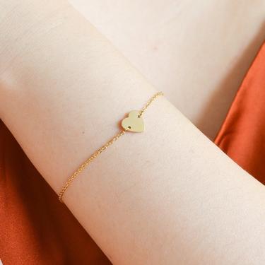 Alyssa tiny gold heart bracelet, gold dainty bracelet, gold delicate bracelet, tiny gold heart bracelet, dainty gold heart bracelet, minimal 