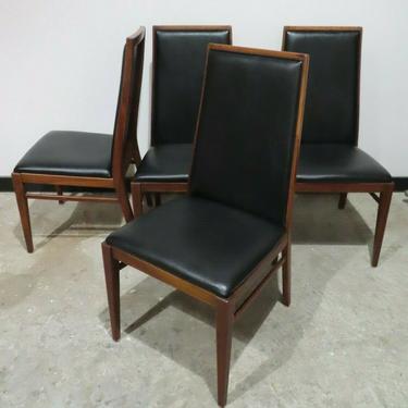SET of FOUR FOSTER-McDAVID MID CENTURY WALNUT DINING CHAIRS high back modern