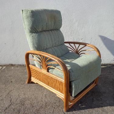 Rattan Armchair Recliner Lounge Chair Armchair Ottoman Footrest Seating Vintage Bohemian Boho Furniture Bentwood Style Mid Century Modern 