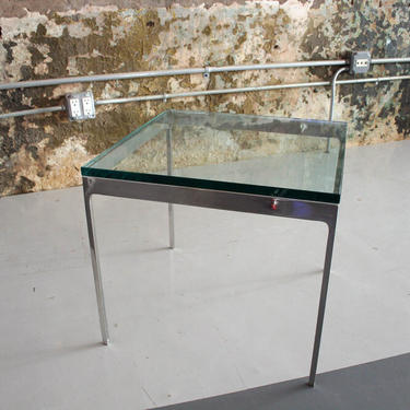 Glass and Chrome Steel Table by Nicos Zagraphos