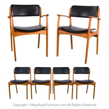 Set of 6 Mid Century Erik Buch Model 49 Teak Dining Chairs 