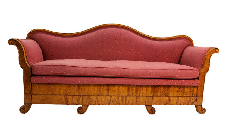 Antique 19th Century Maple Biedermeier Sofa 