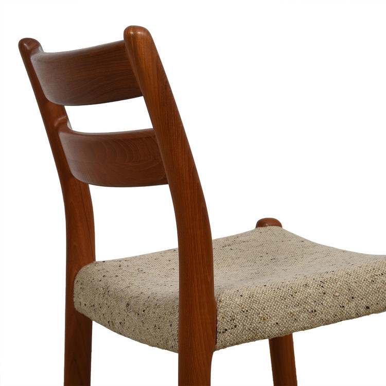 Set of 4 Danish Modern Teak Sculpted Dining Chairs