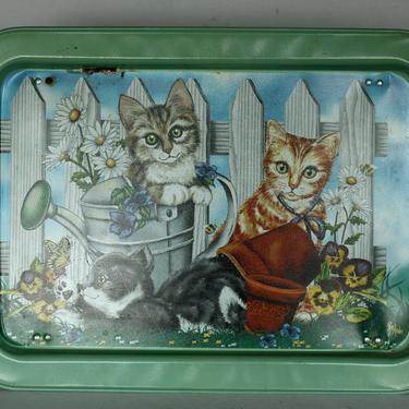 vintage Ross Avidon 'Cats in the Garden' TV tray 