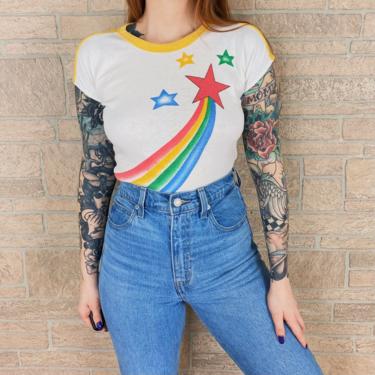 60's Rainbow Shooting Star Banded Shirt 