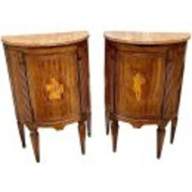 Pair of Neo Classical Style Italian Inlaid Side Tables